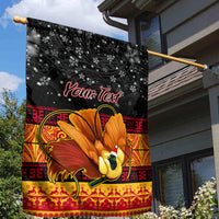 Personalised PNG Hamamas Krismas Garden Flag Papua New Guinea Bird Of Paradise Merry Christmas Black Style LT9 - Polynesian Pride