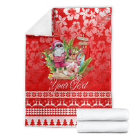 Personalised Hawaii Mele Kalikimaka Blanket Santa Beach Merry Christmas LT9 - Polynesian Pride