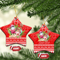 Personalised Hawaii Mele Kalikimaka Ceramic Ornament Santa Beach Merry Christmas LT9 Star Red - Polynesian Pride