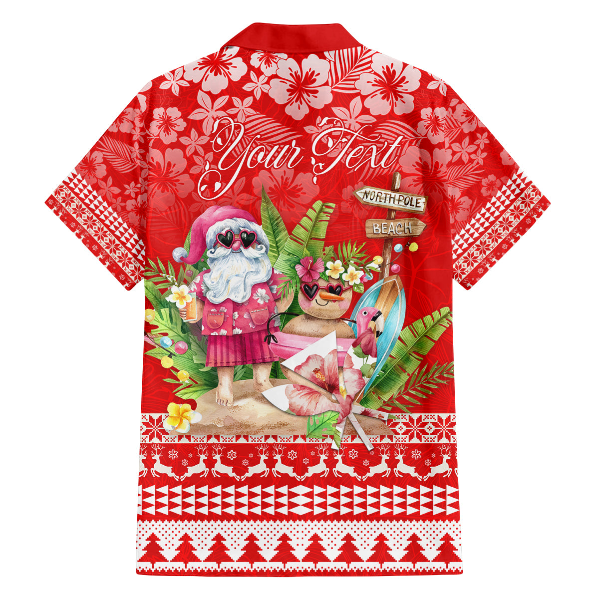 Personalised Hawaii Mele Kalikimaka Family Matching Off Shoulder Maxi Dress and Hawaiian Shirt Santa Beach Merry Christmas LT9 - Polynesian Pride