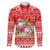Personalised Hawaii Mele Kalikimaka Family Matching Off Shoulder Short Dress and Hawaiian Shirt Santa Beach Merry Christmas LT9 Dad's Shirt - Long Sleeve Red - Polynesian Pride