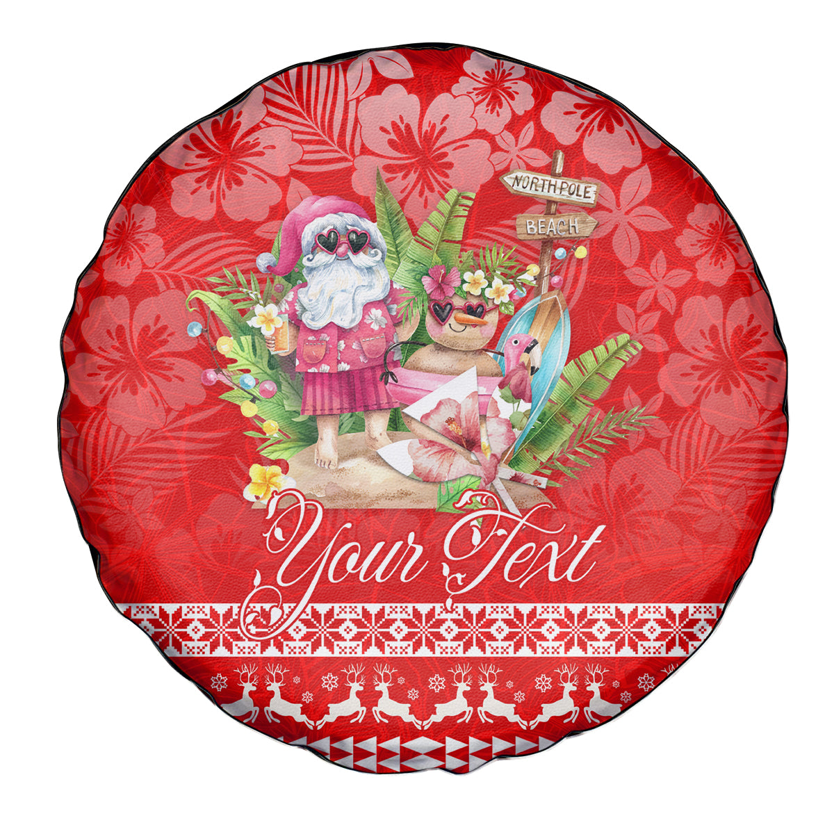 Personalised Hawaii Mele Kalikimaka Spare Tire Cover Santa Beach Merry Christmas LT9 - Polynesian Pride