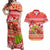 Hawaii Mele Kalikimaka Couples Matching Off Shoulder Maxi Dress and Hawaiian Shirt Santa Claus and Hula Dancing Merry Christmas LT9 Red - Polynesian Pride