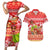 Hawaii Mele Kalikimaka Couples Matching Short Sleeve Bodycon Dress and Hawaiian Shirt Santa Claus and Hula Dancing Merry Christmas LT9 Red - Polynesian Pride