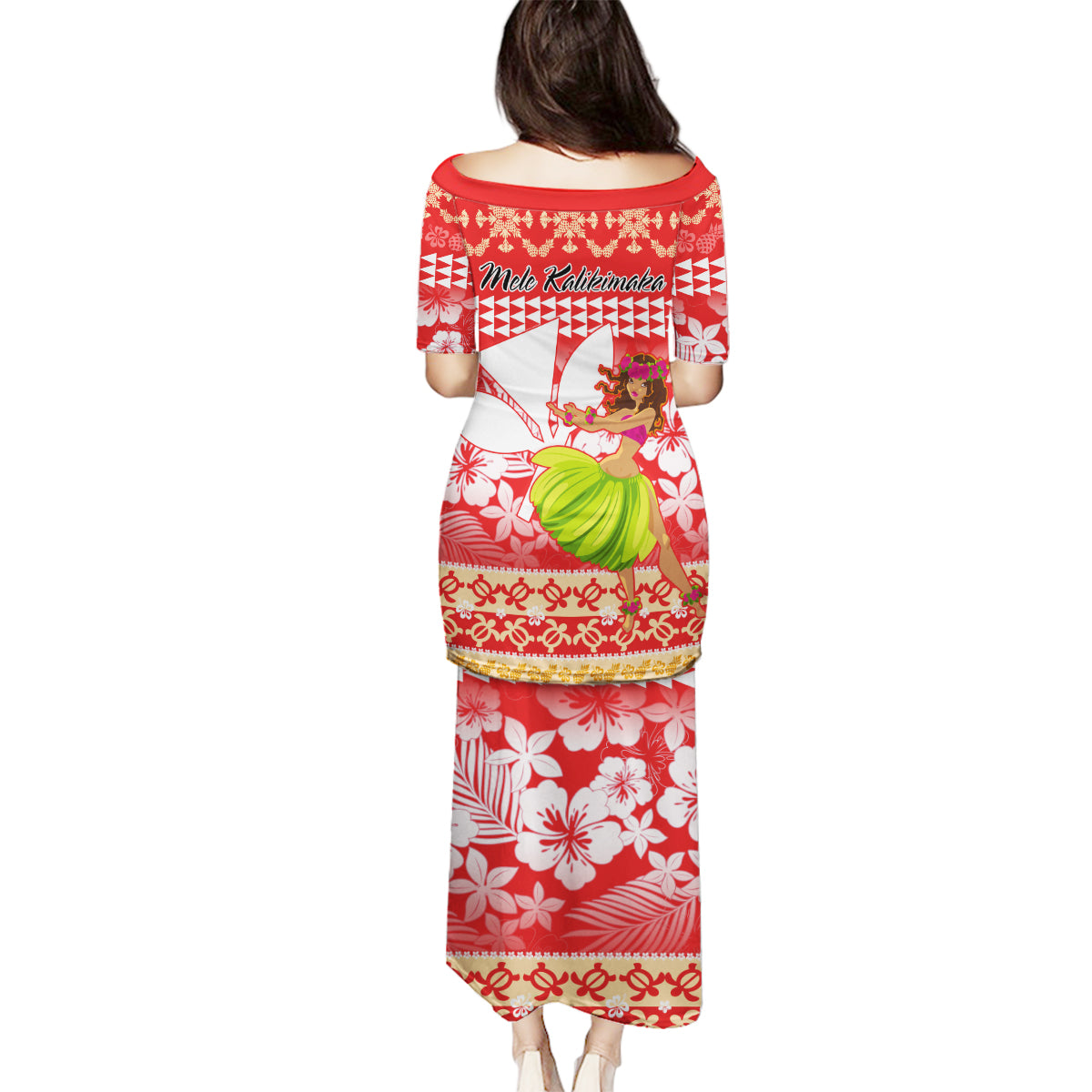 Hawaii Mele Kalikimaka Family Matching Puletasi Dress and Hawaiian Shirt Santa Claus and Hula Dancing Merry Christmas LT9 - Polynesian Pride