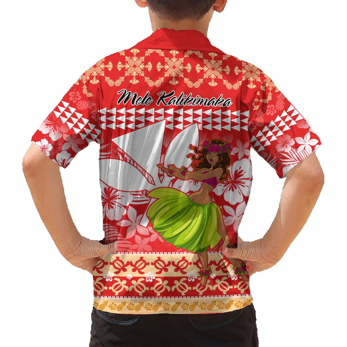 Hawaii Mele Kalikimaka Kid Hawaiian Shirt Santa Claus and Hula Dancing Merry Christmas LT9 - Polynesian Pride