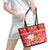 Hawaii Mele Kalikimaka Leather Tote Bag Santa Claus and Hula Dancing Merry Christmas LT9 - Polynesian Pride