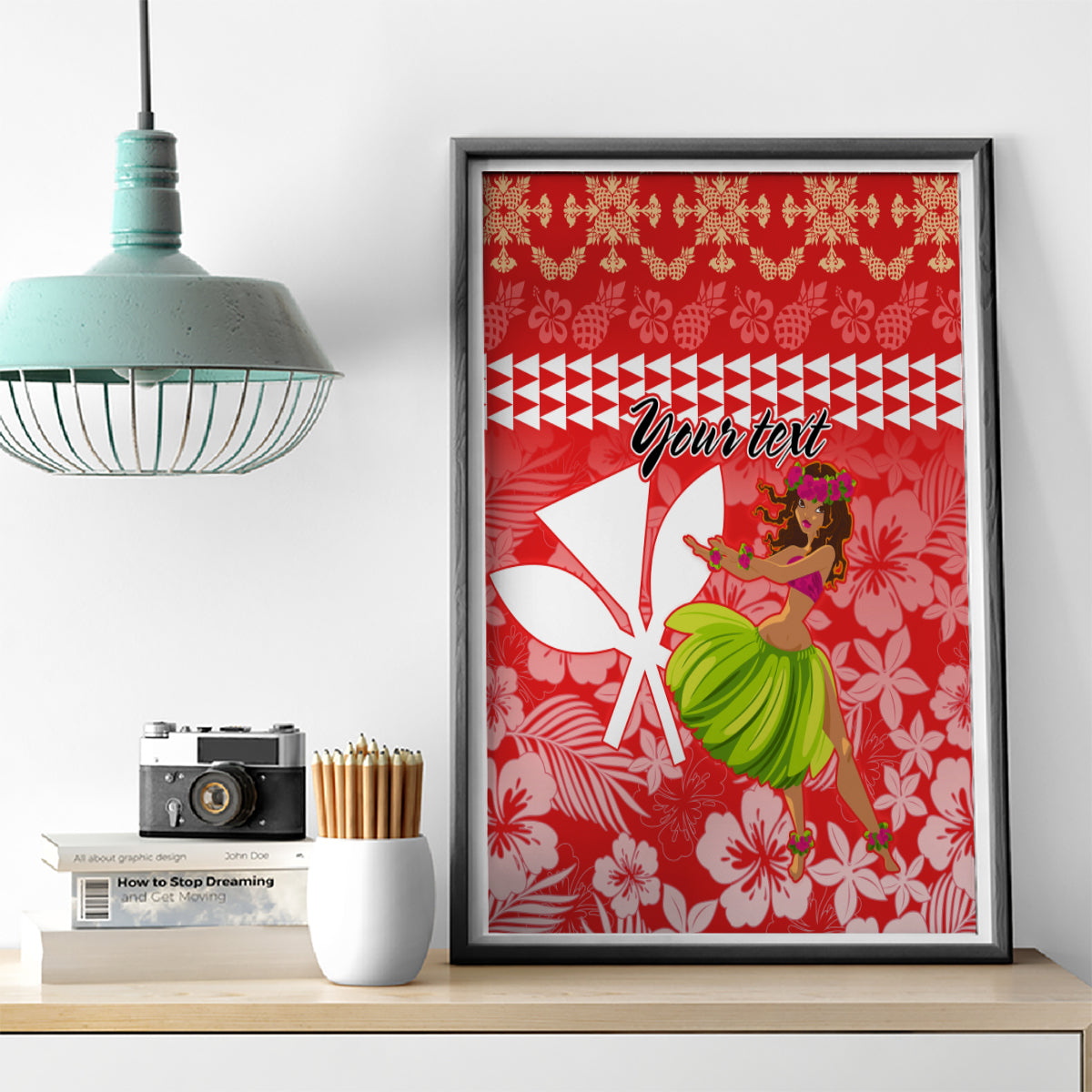 Personalised Hawaii Mele Kalikimaka Canvas Wall Art Santa Claus and Hula Dancing Merry Christmas LT9 - Polynesian Pride