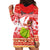 Personalised Hawaii Mele Kalikimaka Hoodie Dress Santa Claus and Hula Dancing Merry Christmas LT9 - Polynesian Pride