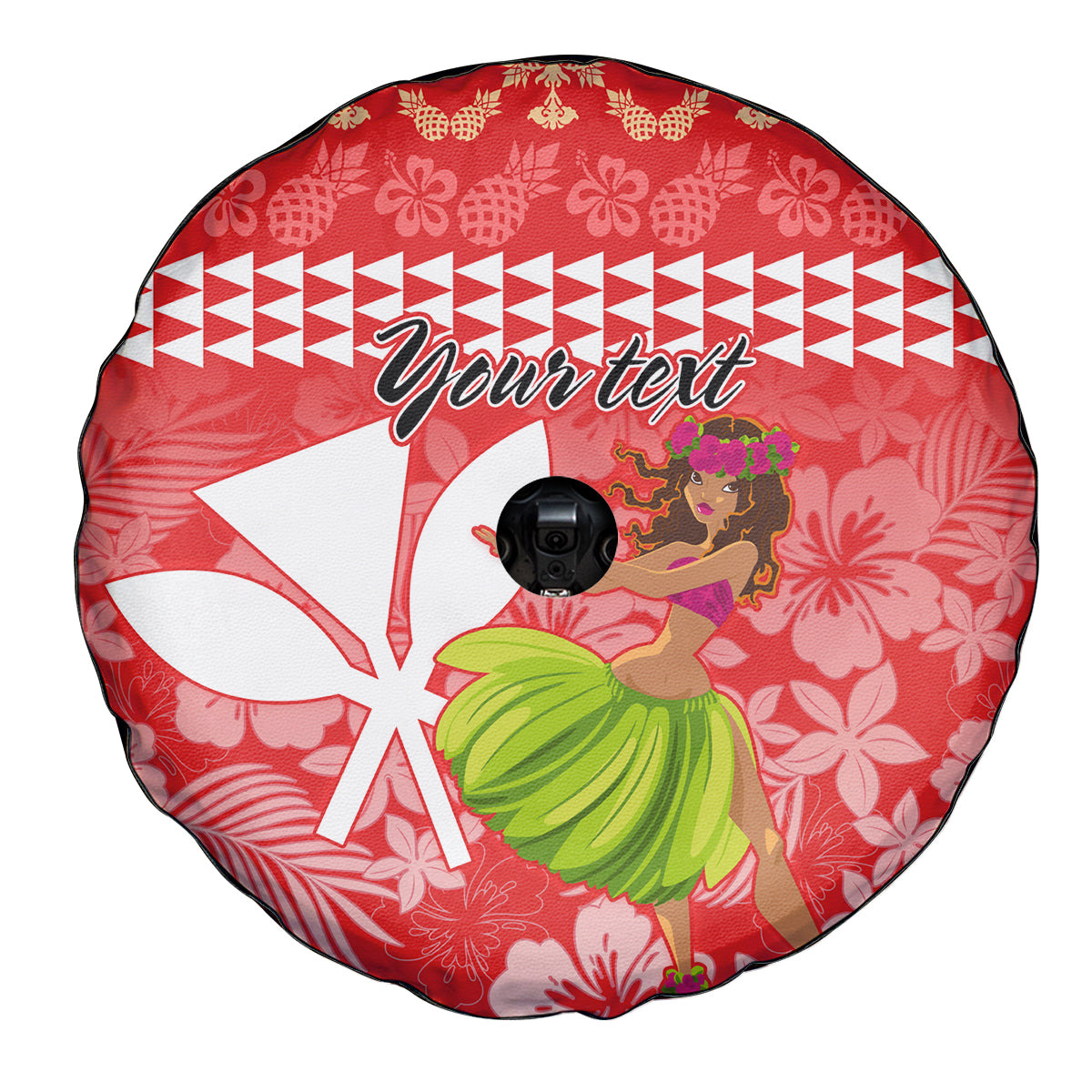 Personalised Hawaii Mele Kalikimaka Spare Tire Cover Santa Claus and Hula Dancing Merry Christmas LT9 - Polynesian Pride
