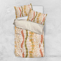 Hawaiian Ohia Lehua Lei Bedding Set Plaid Palaka Ahiehie Pattern - Polynesian Pride