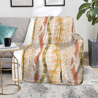 Hawaiian Ohia Lehua Lei Blanket Plaid Palaka Ahiehie Pattern - Polynesian Pride