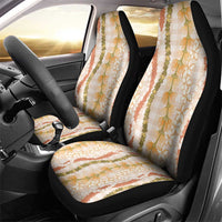 Hawaiian Ohia Lehua Lei Car Seat Cover Plaid Palaka Ahiehie Pattern - Polynesian Pride