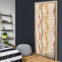 Hawaiian Ohia Lehua Lei Door Cover Plaid Palaka Ahiehie Pattern - Polynesian Pride