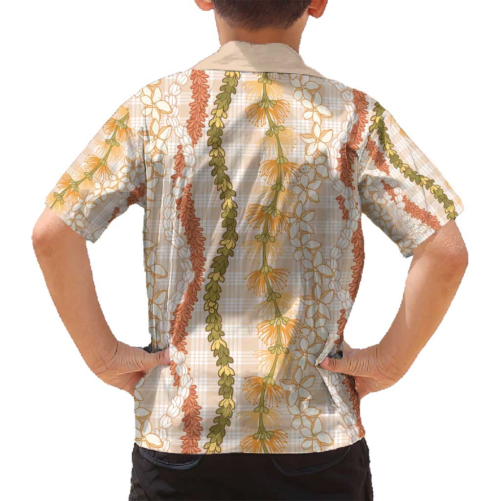 Hawaiian Ohia Lehua Lei Family Matching Summer Maxi Dress and Hawaiian Shirt Plaid Palaka Ahiehie Pattern - Polynesian Pride