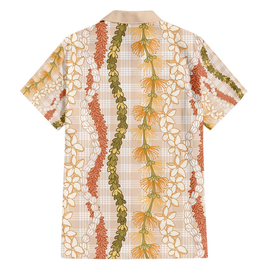 Hawaiian Ohia Lehua Lei Family Matching Tank Maxi Dress and Hawaiian Shirt Plaid Palaka Ahiehie Pattern - Polynesian Pride