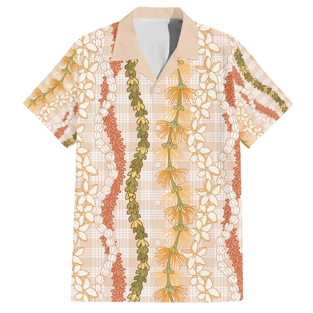 Hawaiian Ohia Lehua Lei Hawaiian Shirt Plaid Palaka Ahiehie Pattern - Polynesian Pride