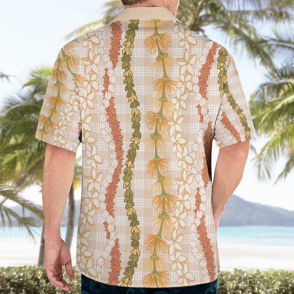 Hawaiian Ohia Lehua Lei Hawaiian Shirt Plaid Palaka Ahiehie Pattern - Polynesian Pride
