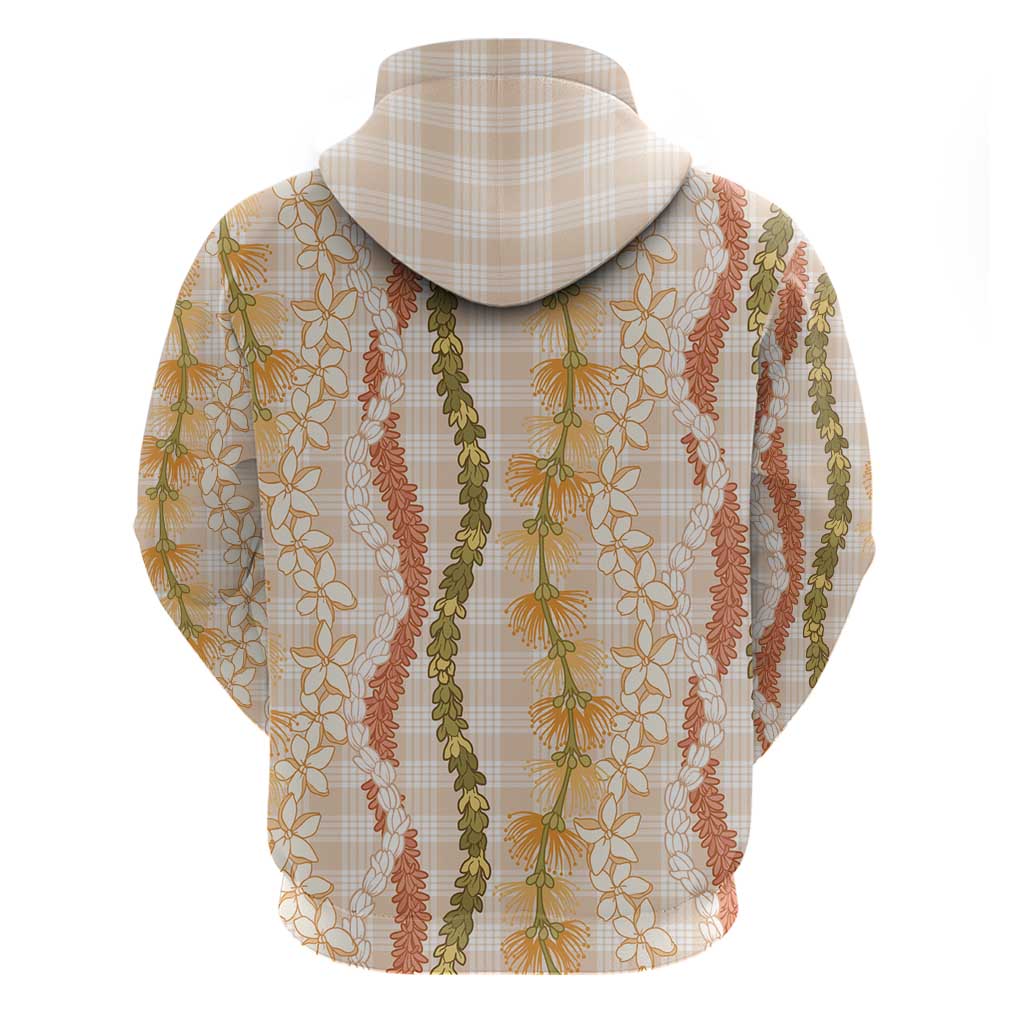 Hawaiian Ohia Lehua Lei Hoodie Plaid Palaka Ahiehie Pattern - Polynesian Pride