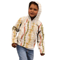 Hawaiian Ohia Lehua Lei Kid Hoodie Plaid Palaka Ahiehie Pattern - Polynesian Pride