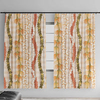 Hawaiian Ohia Lehua Lei Window Curtain Plaid Palaka Ahiehie Pattern - Polynesian Pride