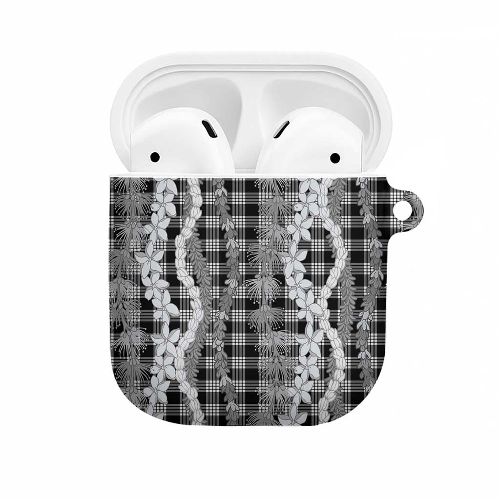 Hawaiian Ohia Lehua Lei AirPods Case Plaid Palaka Eleele Pattern - Polynesian Pride