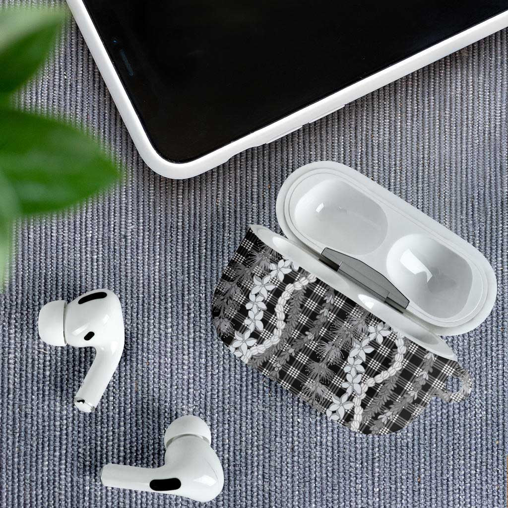 Hawaiian Ohia Lehua Lei AirPods Case Plaid Palaka Eleele Pattern - Polynesian Pride