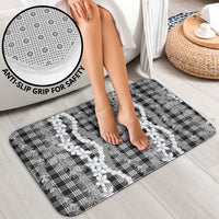 Hawaiian Ohia Lehua Lei Bathroom Set Plaid Palaka Eleele Pattern - Polynesian Pride