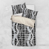 Hawaiian Ohia Lehua Lei Bedding Set Plaid Palaka Eleele Pattern - Polynesian Pride