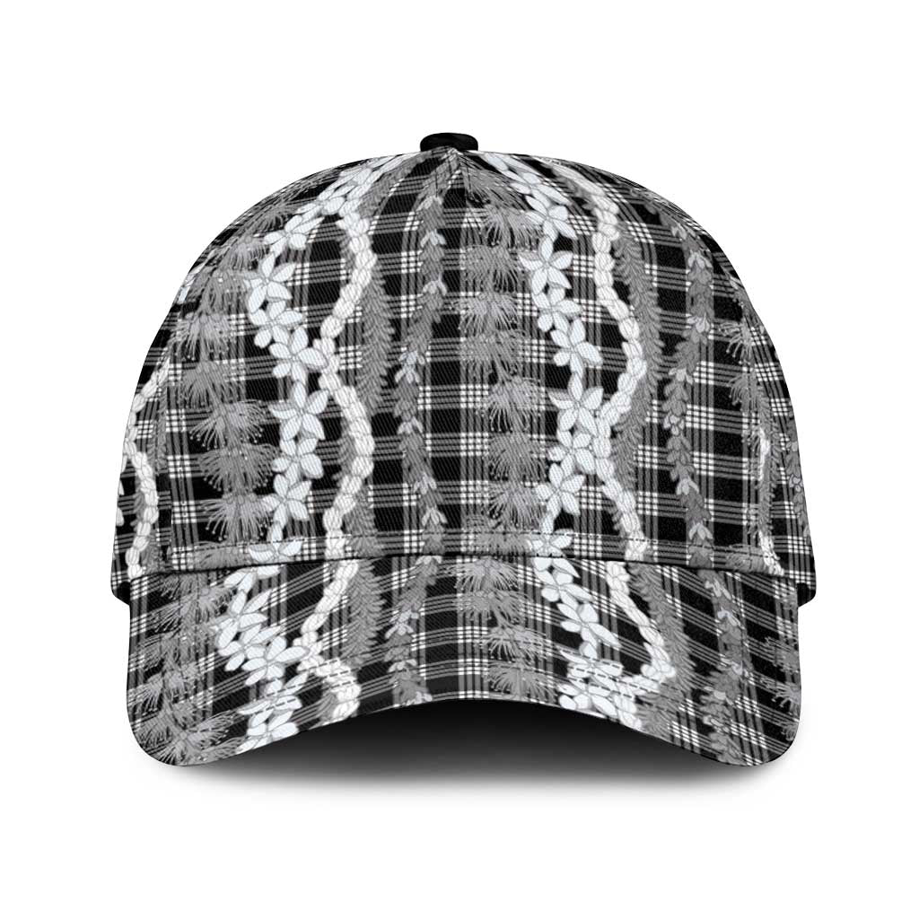 Hawaiian Ohia Lehua Lei Classic Cap Plaid Palaka Eleele Pattern - Polynesian Pride