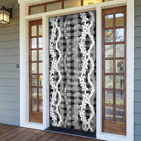 Hawaiian Ohia Lehua Lei Door Cover Plaid Palaka Eleele Pattern - Polynesian Pride