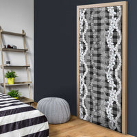 Hawaiian Ohia Lehua Lei Door Cover Plaid Palaka Eleele Pattern - Polynesian Pride