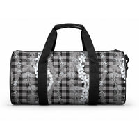 Hawaiian Ohia Lehua Lei Duffle Bag Plaid Palaka Eleele Pattern