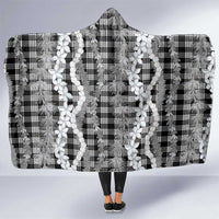 Hawaiian Ohia Lehua Lei Hooded Blanket Plaid Palaka Eleele Pattern - Polynesian Pride