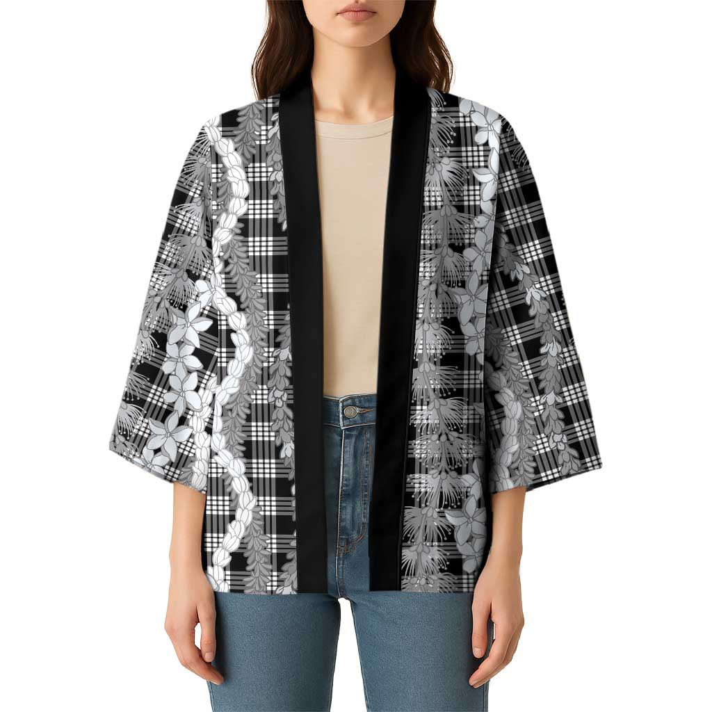 Hawaiian Ohia Lehua Lei Kimono Plaid Palaka Eleele Pattern - Polynesian Pride