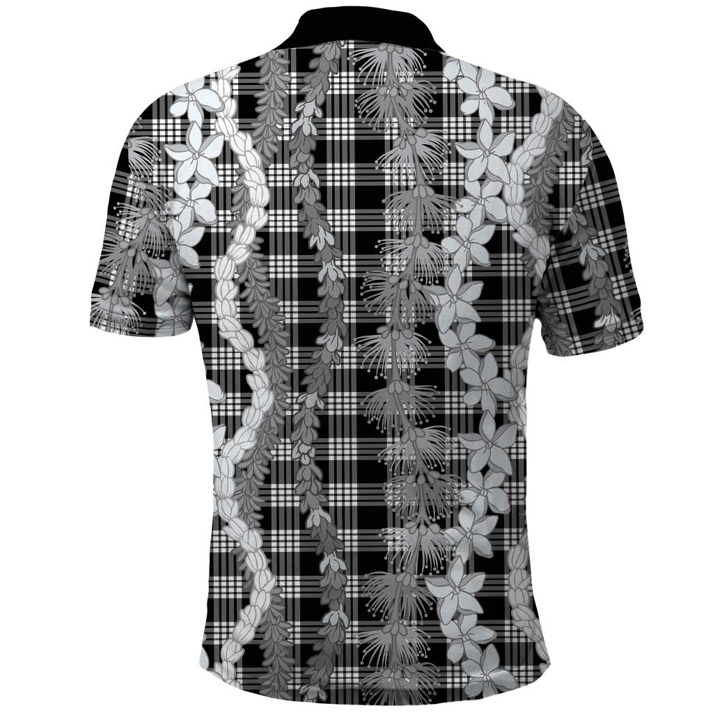 Hawaiian Ohia Lehua Lei Polo Shirt Plaid Palaka Eleele Pattern LT9 - Polynesian Pride