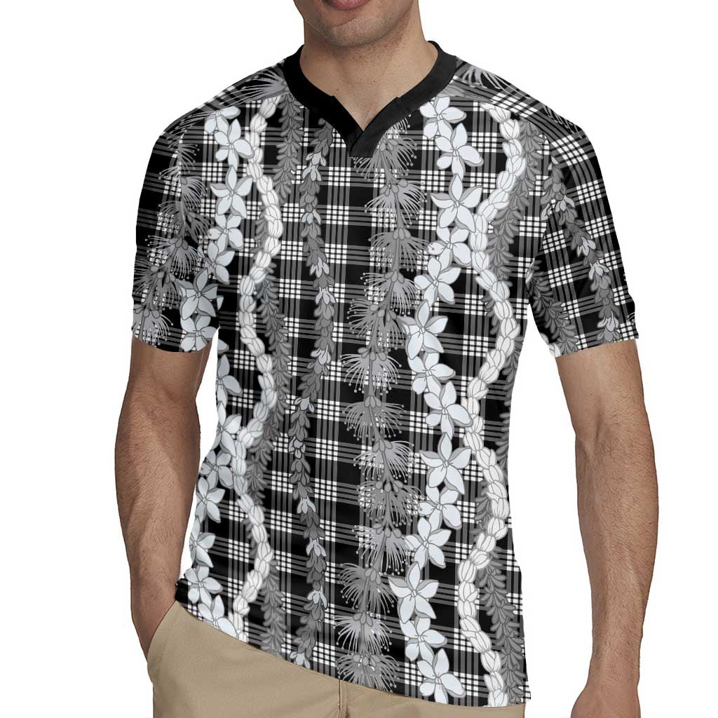 Hawaiian Ohia Lehua Lei Rugby Jersey Plaid Palaka Eleele Pattern - Polynesian Pride