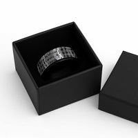Hawaiian Ohia Lehua Lei Spinner Ring Plaid Palaka Eleele Pattern - Polynesian Pride