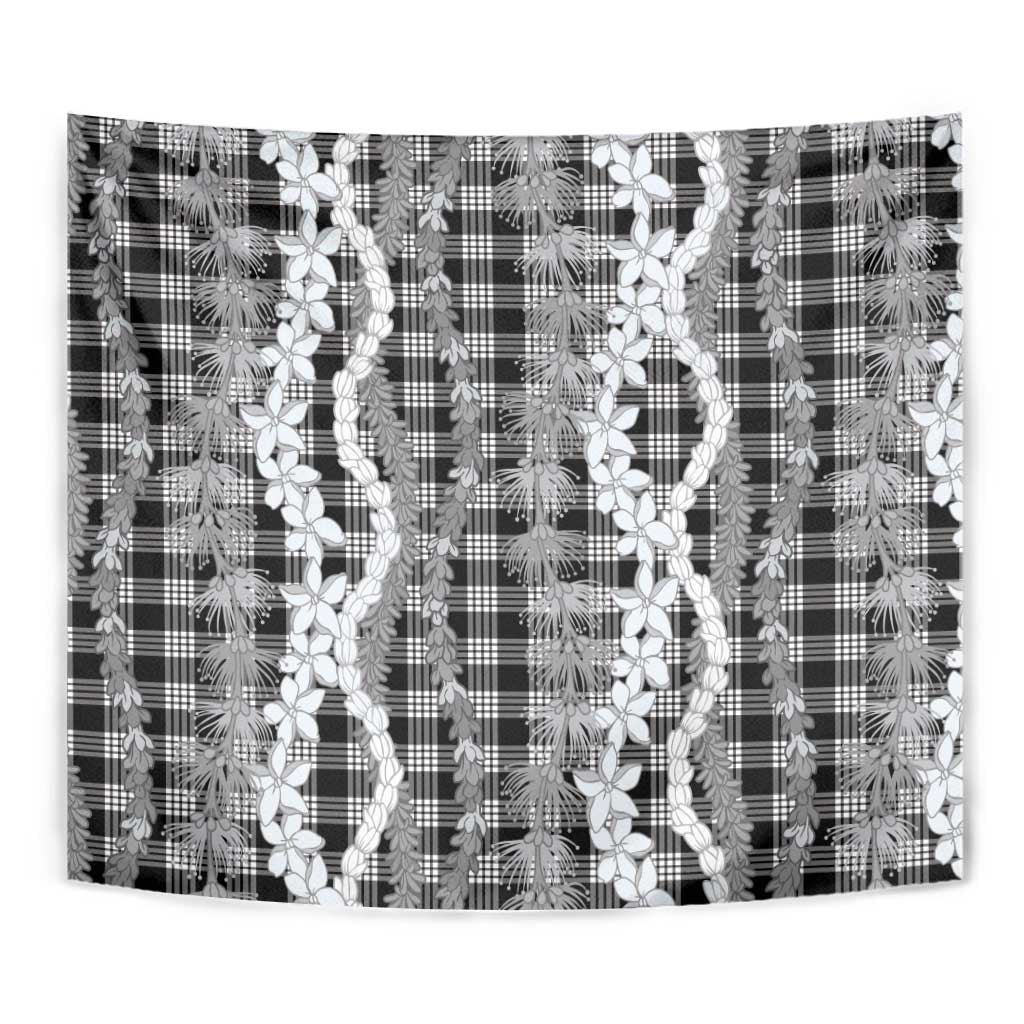 Hawaiian Ohia Lehua Lei Tapestry Plaid Palaka Eleele Pattern - Polynesian Pride