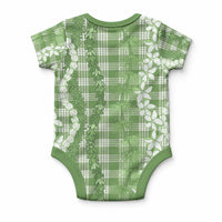 Hawaiian Ohia Lehua Lei Baby Onesie Plaid Palaka Omaomao Pattern LT9 - Polynesian Pride