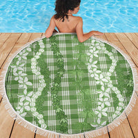 Hawaiian Ohia Lehua Lei Beach Blanket Plaid Palaka Omaomao Pattern - Polynesian Pride