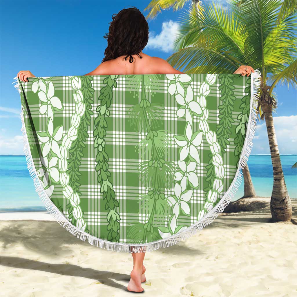 Hawaiian Ohia Lehua Lei Beach Blanket Plaid Palaka Omaomao Pattern - Polynesian Pride