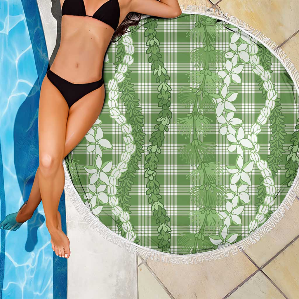 Hawaiian Ohia Lehua Lei Beach Blanket Plaid Palaka Omaomao Pattern - Polynesian Pride