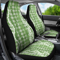 Hawaiian Ohia Lehua Lei Car Seat Cover Plaid Palaka Omaomao Pattern - Polynesian Pride