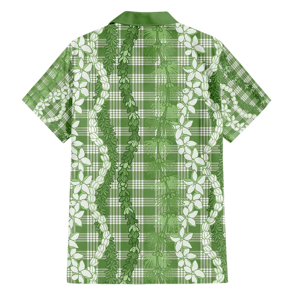 Hawaiian Ohia Lehua Lei Family Matching Puletasi and Hawaiian Shirt Plaid Palaka Omaomao Pattern - Polynesian Pride