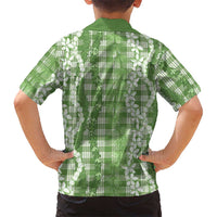 Hawaiian Ohia Lehua Lei Kid Hawaiian Shirt Plaid Palaka Omaomao Pattern - Polynesian Pride