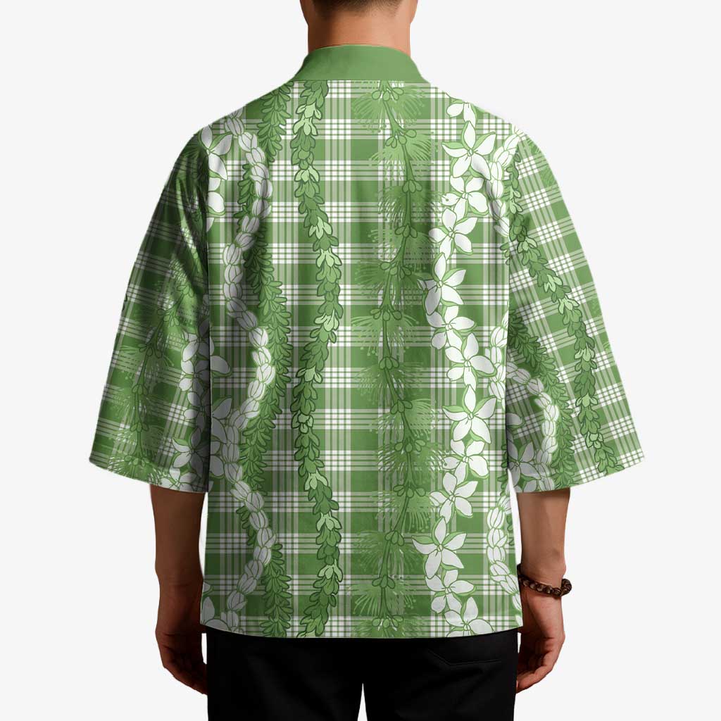 Hawaiian Ohia Lehua Lei Kimono Plaid Palaka Omaomao Pattern - Polynesian Pride