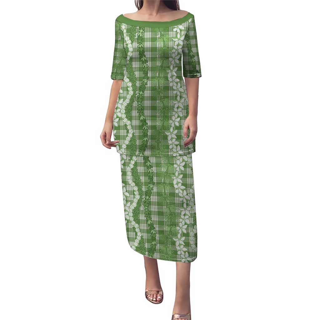 Hawaiian Ohia Lehua Lei Puletasi Plaid Palaka Omaomao Pattern - Polynesian Pride