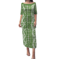 Hawaiian Ohia Lehua Lei Puletasi Plaid Palaka Omaomao Pattern - Polynesian Pride