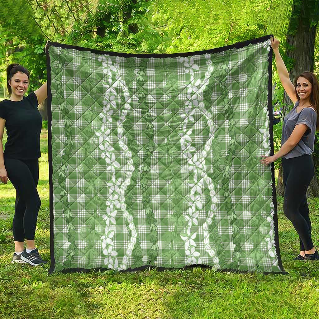 Hawaiian Ohia Lehua Lei Quilt Plaid Palaka Omaomao Pattern - Polynesian Pride